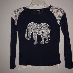 Ransom girl long sleeve shirt with elephant 10/12